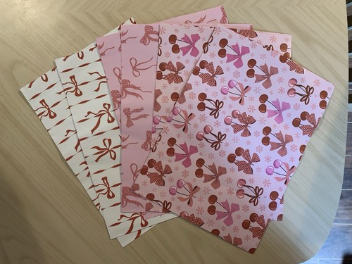 Pink red bow cherry snowflake - pink,