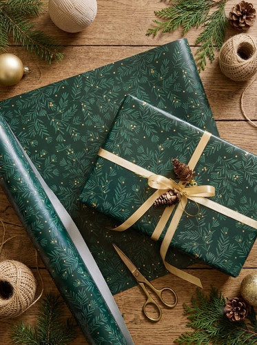 Christmas wrapping paper green - christmas,