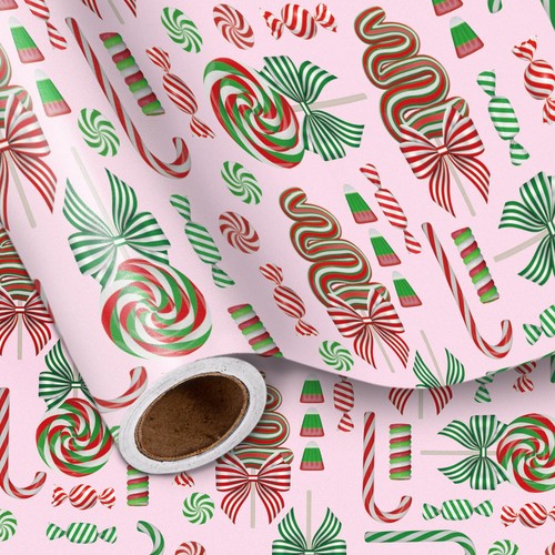 Christmas candy wrapping paper - christmas,