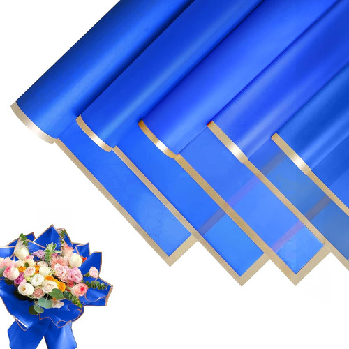 Royal blue flower wrapping - blue,