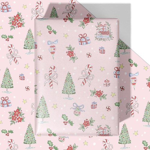 Pink christmas wrapping - pink, paper