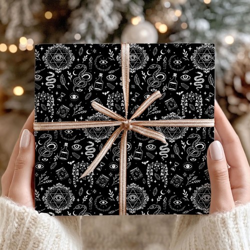 Occult witch wrapping paper - occult,
