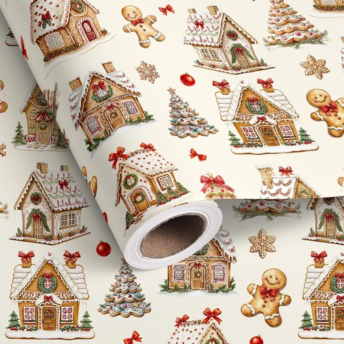 Gingerbread christmas wrapping - gingerbread,
