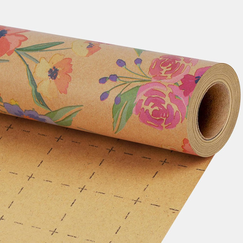 Kraft floral wrapping paper - floral,