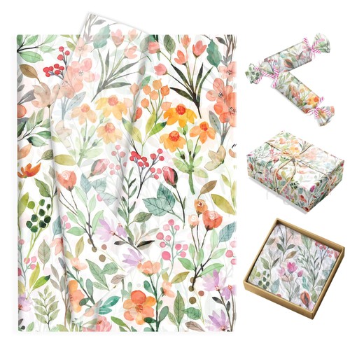 100 sheets colorful floral - 100,