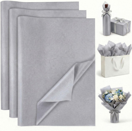 120 sheets silver tissue paper - sheets,