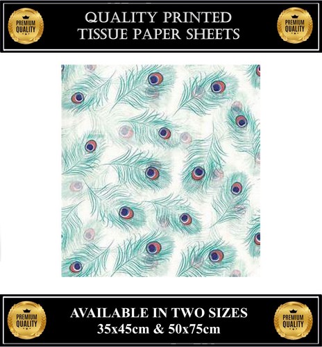 Peacock feathers print tissue - peacock,