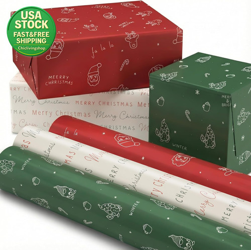 Christmas wrapping paper rolls - paper,