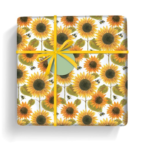 Gift wrap tags sunflowers - gift,