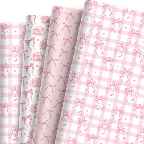 Bravopapier sheets pink bow - bravopapier,
