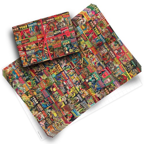 Vintage horror comics wrapping - horror,