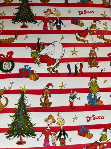 Grinch red white stripes - red,