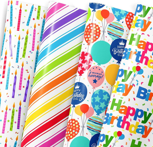 Birthday wrapping paper sheet - birthday,